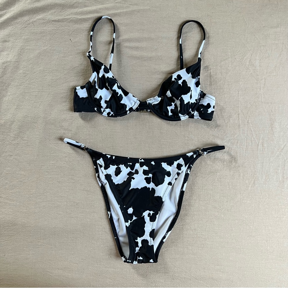 Cow Print Underwire Bikini by Twiin